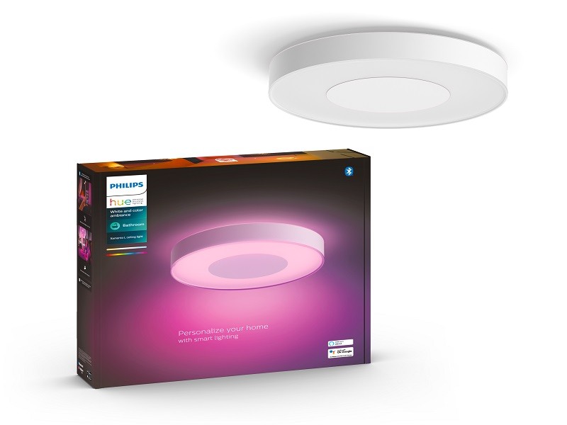 Philips Hue 1x525w 2200-6500K LED L RGB Xamento Ambiance, | Bluetooth, | White Deckenleuchte weiß P9 / and 41168/31 dimmbar, - color 3700lm | Badezimmerleuchte
