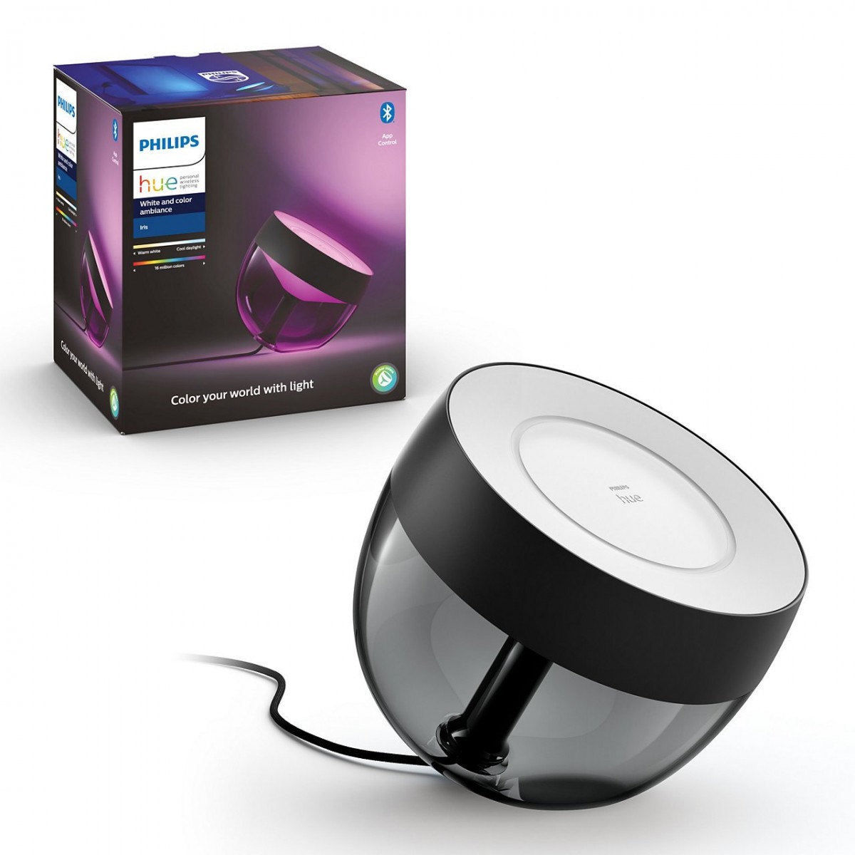 Philips Hue 8719514264489 1x8,1W White 2000-6500K Iris 4 Color LED schwarz | Ambiance, Bluetooth, and Generation - Lampe