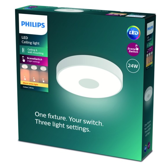 Philips 8720169301252 LED Deckenleuchte Coiner  | 24W integrierte LED-Quelle | 2700lm | 2700K